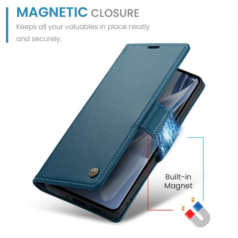 For Oppo Reno10 5G (Global) / Reno10 Pro 5G (Global) Leather Case CASEME 023 RFID Blocking 3 Card Slot Mobile Cover
