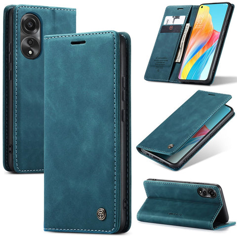 CASEME 013 Series For Oppo A78 4G Case PU Leather Stand Magnetic Closure Phone Cover