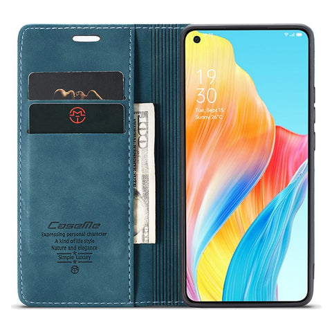 CASEME 013 Series For Oppo A78 4G Case PU Leather Stand Magnetic Closure Phone Cover