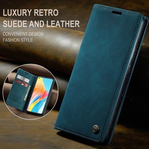 CASEME 013 Series For Oppo A78 4G Case PU Leather Stand Magnetic Closure Phone Cover
