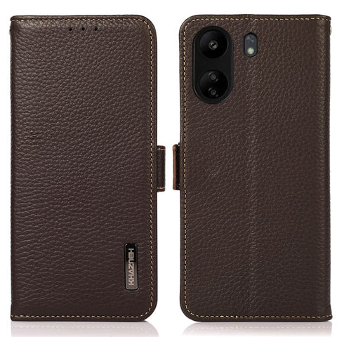 KHAZNEH For Xiaomi Redmi 13C 4G / 13C 5G / Poco C65 4G / Poco M6 5G / 13R 5G Case RFID Blocking Litchi Texture Wallet Cover