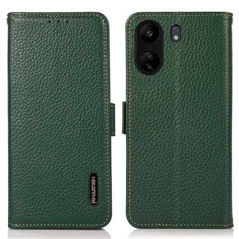 KHAZNEH For Xiaomi Redmi 13C 4G / 13C 5G / Poco C65 4G / Poco M6 5G / 13R 5G Case RFID Blocking Litchi Texture Wallet Cover