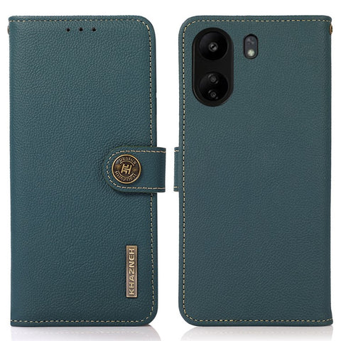 KHAZNEH For Xiaomi Redmi 13C 4G / 13C 5G / Poco C65 4G / Poco M6 5G / 13R 5G Case Genuine Cow Leather RFID Blocking Phone Cover