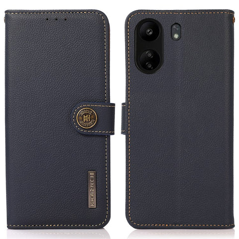 KHAZNEH For Xiaomi Redmi 13C 4G / 13C 5G / Poco C65 4G / Poco M6 5G / 13R 5G Case Genuine Cow Leather RFID Blocking Phone Cover
