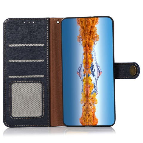 KHAZNEH For Xiaomi Redmi 13C 4G / 13C 5G / Poco C65 4G / Poco M6 5G / 13R 5G Case Genuine Cow Leather RFID Blocking Phone Cover