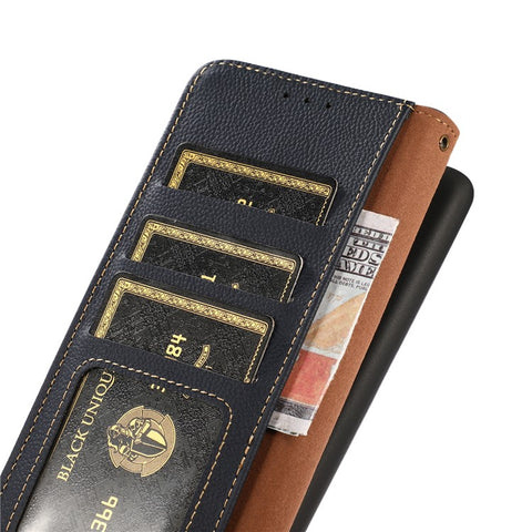 KHAZNEH For Xiaomi Redmi 13C 4G / 13C 5G / Poco C65 4G / Poco M6 5G / 13R 5G Case Genuine Cow Leather RFID Blocking Phone Cover
