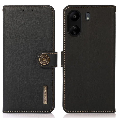KHAZNEH For Xiaomi Redmi 13C 4G / 13C 5G / Poco C65 4G / Poco M6 5G / 13R 5G Case Genuine Cow Leather RFID Blocking Phone Cover