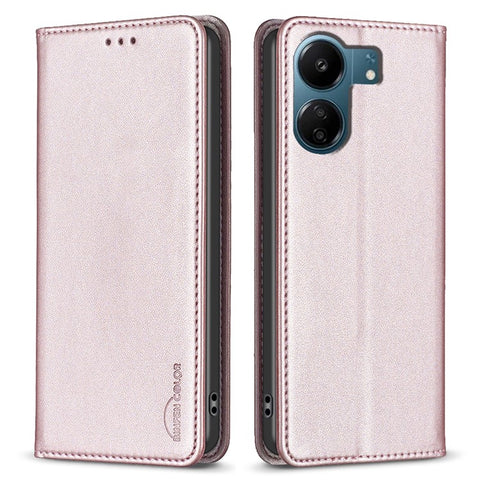 BINFEN COLOR BF18 For Xiaomi Redmi 13C 4G / 13C 5G / 13R 5G / Poco M6 5G / Poco C65 4G Case Folio Flip PU Leather Phone Cover