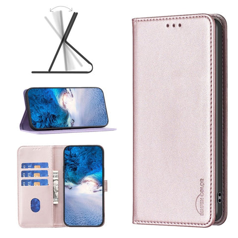 BINFEN COLOR BF18 For Xiaomi Redmi 13C 4G / 13C 5G / 13R 5G / Poco M6 5G / Poco C65 4G Case Folio Flip PU Leather Phone Cover