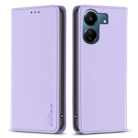 BINFEN COLOR BF18 For Xiaomi Redmi 13C 4G / 13C 5G / 13R 5G / Poco M6 5G / Poco C65 4G Case Folio Flip PU Leather Phone Cover