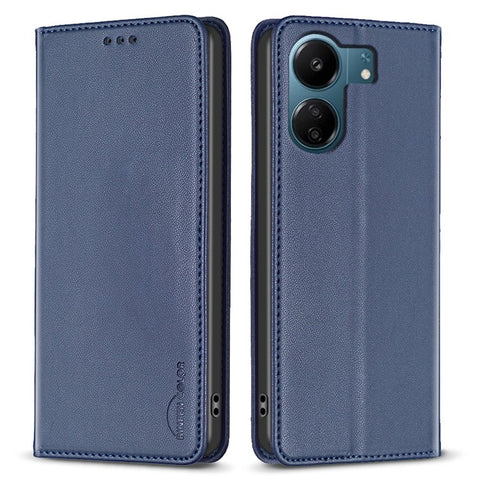 BINFEN COLOR BF18 For Xiaomi Redmi 13C 4G / 13C 5G / 13R 5G / Poco M6 5G / Poco C65 4G Case Folio Flip PU Leather Phone Cover