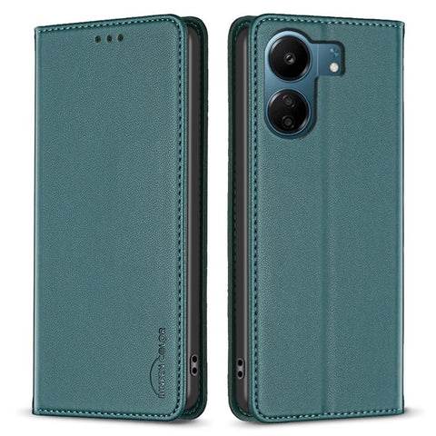 BINFEN COLOR BF18 For Xiaomi Redmi 13C 4G / 13C 5G / 13R 5G / Poco M6 5G / Poco C65 4G Case Folio Flip PU Leather Phone Cover