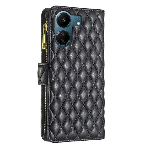 BINFEN COLOR BF Style-15 For Xiaomi Redmi 13C 4G / 13C 5G / 13R 5G / Poco M6 5G / Poco C65 4G Case Zipper Wallet Stand Leather Cover