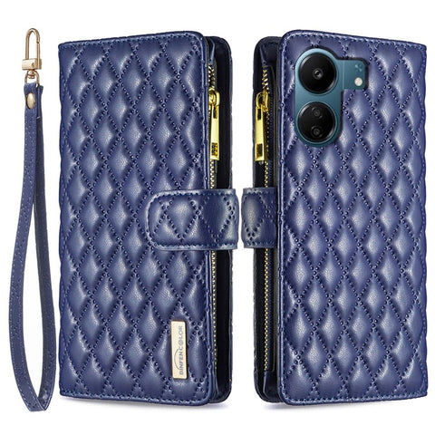 BINFEN COLOR BF Style-15 For Xiaomi Redmi 13C 4G / 13C 5G / 13R 5G / Poco M6 5G / Poco C65 4G Case Zipper Wallet Stand Leather Cover