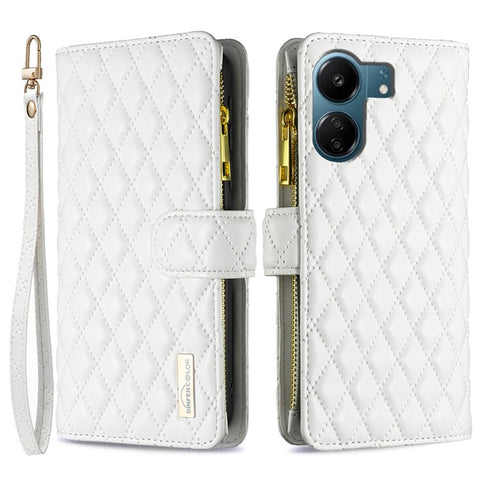 BINFEN COLOR BF Style-15 For Xiaomi Redmi 13C 4G / 13C 5G / 13R 5G / Poco M6 5G / Poco C65 4G Case Zipper Wallet Stand Leather Cover