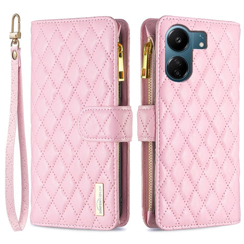BINFEN COLOR BF Style-15 For Xiaomi Redmi 13C 4G / 13C 5G / 13R 5G / Poco M6 5G / Poco C65 4G Case Zipper Wallet Stand Leather Cover