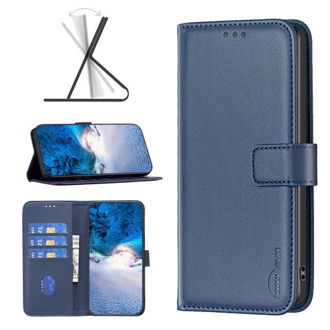 BINFEN COLOR BF17 For Xiaomi Redmi 13C 4G / 13C 5G / 13R 5G / Poco M6 5G / Poco C65 4G Case PU Leather Horizontal Stand Phone Cover