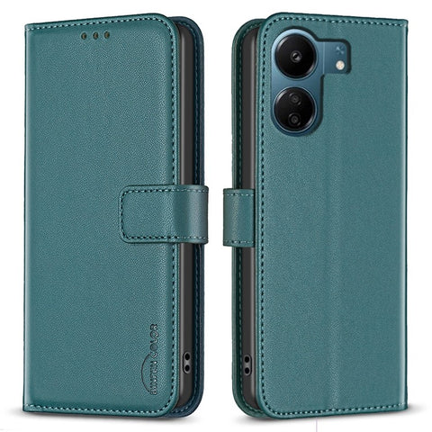 BINFEN COLOR BF17 For Xiaomi Redmi 13C 4G / 13C 5G / 13R 5G / Poco M6 5G / Poco C65 4G Case PU Leather Horizontal Stand Phone Cover