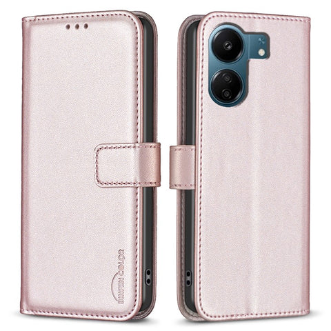BINFEN COLOR BF17 For Xiaomi Redmi 13C 4G / 13C 5G / 13R 5G / Poco M6 5G / Poco C65 4G Case PU Leather Horizontal Stand Phone Cover