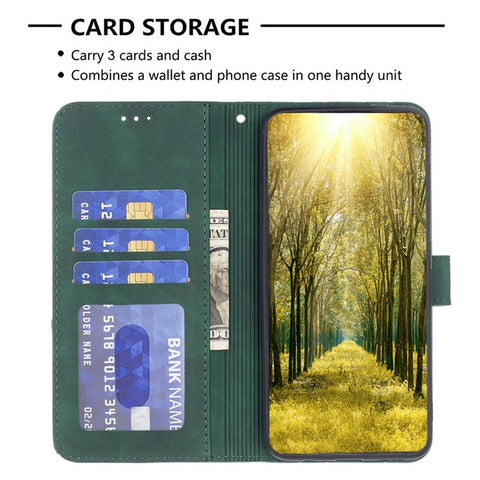 BINFEN COLOR For Xiaomi Redmi 13C 4G / 13C 5G / 13R 5G / Poco M6 5G / Poco C65 4G Phone Cases Wallet Stand Geometry Imprint Leather Cover