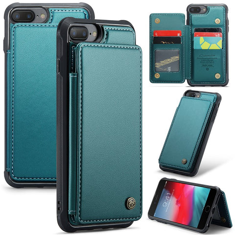 For iPhone 6 Plus / 7 Plus / 8 Plus / 6s Plus Phone Case CASEME C22 Leather Back Cover with RFID Blocking Card Slots