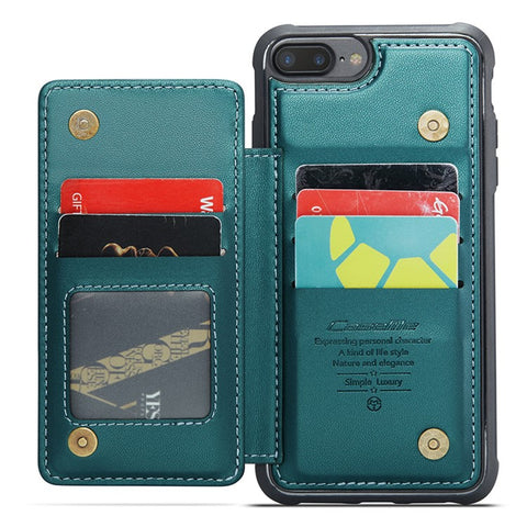 For iPhone 6 Plus / 7 Plus / 8 Plus / 6s Plus Phone Case CASEME C22 Leather Back Cover with RFID Blocking Card Slots