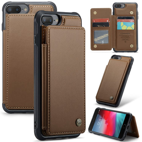 For iPhone 6 Plus / 7 Plus / 8 Plus / 6s Plus Phone Case CASEME C22 Leather Back Cover with RFID Blocking Card Slots