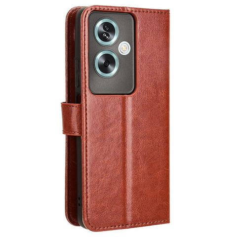 For Oppo A79 5G / A2 5G / OnePlus Nord N30 SE 5G Case PU Leather Crazy Horse Texture Wallet Phone Cover
