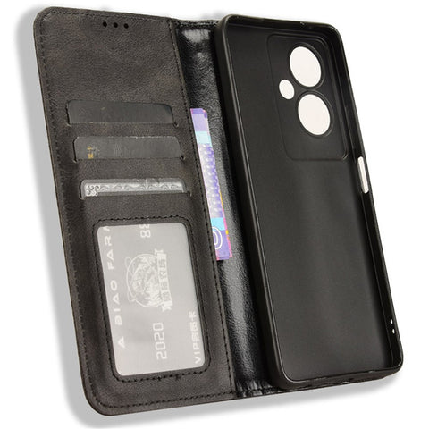 For Oppo A79 5G / A2 5G / OnePlus Nord N30 SE 5G Case Retro PU Leather Magnetic Auto Closing Wallet Cover