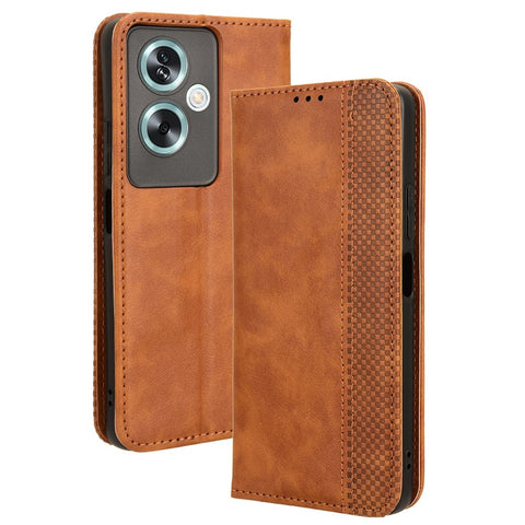 For Oppo A79 5G / A2 5G / OnePlus Nord N30 SE 5G Case Retro PU Leather Magnetic Auto Closing Wallet Cover