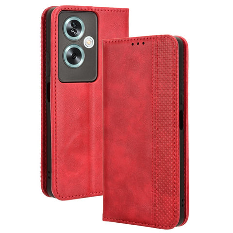 For Oppo A79 5G / A2 5G / OnePlus Nord N30 SE 5G Case Retro PU Leather Magnetic Auto Closing Wallet Cover