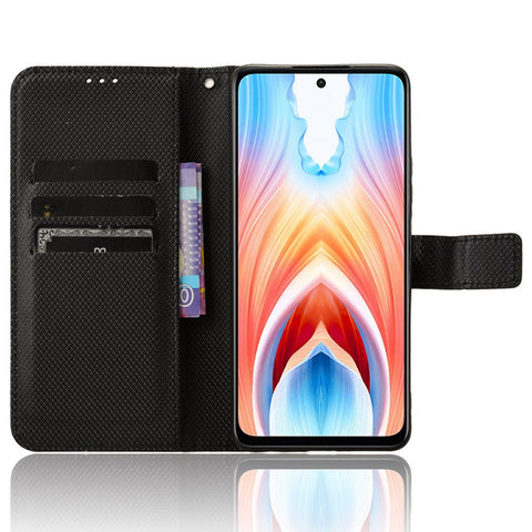 For Oppo A79 5G / A2 5G / OnePlus Nord N30 SE 5G Case Stand Wallet Diamond Texture Phone Cover