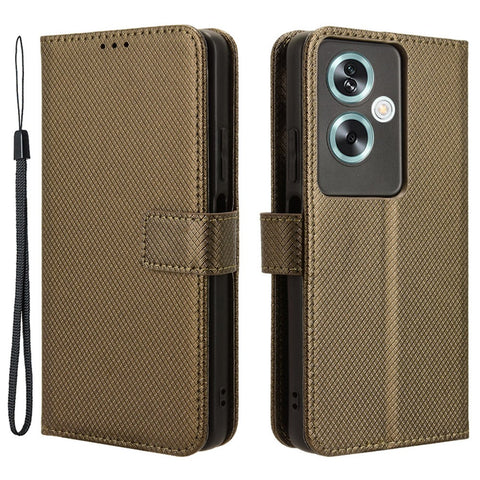 For Oppo A79 5G / A2 5G / OnePlus Nord N30 SE 5G Case Stand Wallet Diamond Texture Phone Cover
