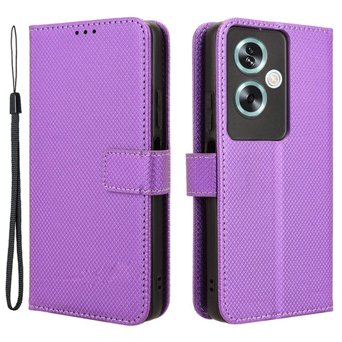 For Oppo A79 5G / A2 5G / OnePlus Nord N30 SE 5G Case Stand Wallet Diamond Texture Phone Cover