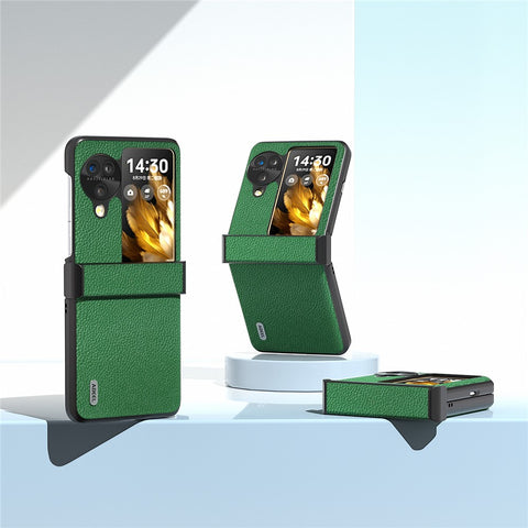ABEEL For Oppo Find N3 Flip 5G Phone Cover Hinge Design Genuine Cow Leather Phone Back Cover