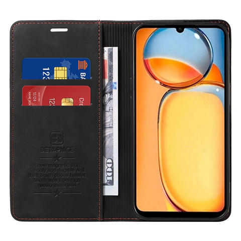 BETOPNICE 003 for Xiaomi Redmi 13C 4G / 5G / 13R 5G / Poco M6 5G / Poco C65 4G Case RFID Blocking Phone Foldable Stand Cover