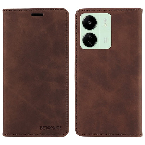 BETOPNICE 003 for Xiaomi Redmi 13C 4G / 5G / 13R 5G / Poco M6 5G / Poco C65 4G Case RFID Blocking Phone Foldable Stand Cover