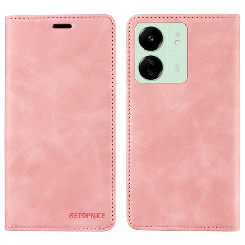 BETOPNICE 003 for Xiaomi Redmi 13C 4G / 5G / 13R 5G / Poco M6 5G / Poco C65 4G Case RFID Blocking Phone Foldable Stand Cover