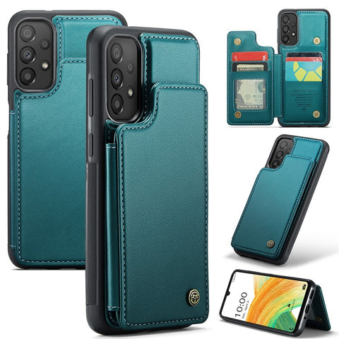 For Samsung Galaxy A33 5G Phone Case CASEME C22 Leather Back Cover with RFID Blocking Card Slots