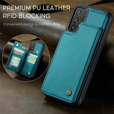 For Samsung Galaxy A33 5G Phone Case CASEME C22 Leather Back Cover with RFID Blocking Card Slots
