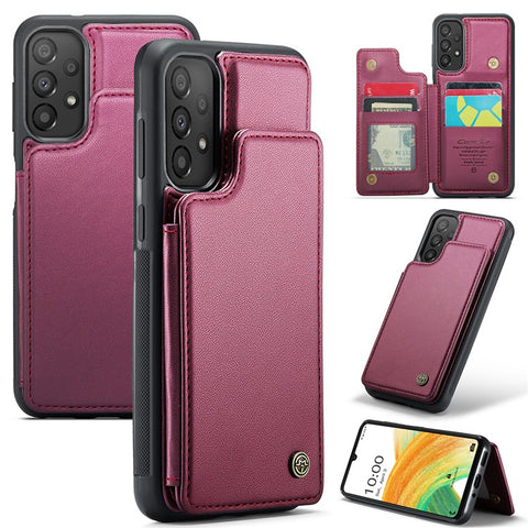 For Samsung Galaxy A33 5G Phone Case CASEME C22 Leather Back Cover with RFID Blocking Card Slots