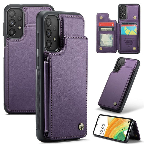For Samsung Galaxy A33 5G Phone Case CASEME C22 Leather Back Cover with RFID Blocking Card Slots