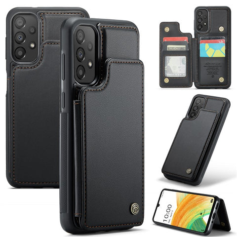 For Samsung Galaxy A33 5G Phone Case CASEME C22 Leather Back Cover with RFID Blocking Card Slots