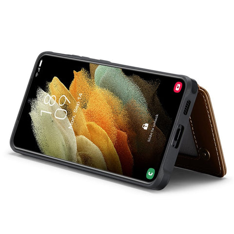 For Samsung Galaxy S21 Ultra 5G Phone Case CASEME C22 Leather Back Cover with RFID Blocking Card Slots