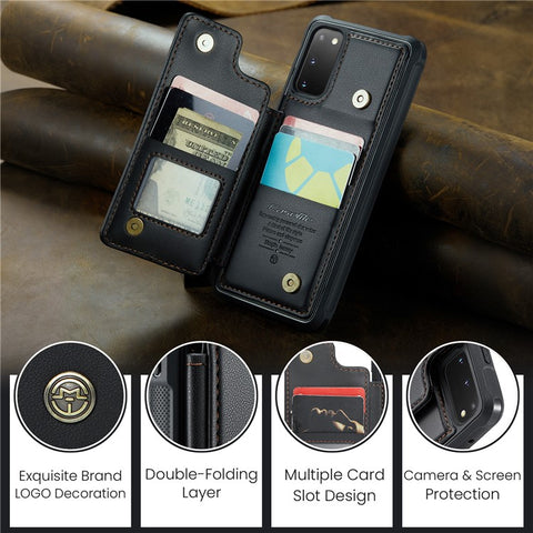 For Samsung Galaxy S20 FE / FE 5G / S20 Lite / S20 FE 2022 Phone Case CASEME C22 Leather Back Cover with RFID Blocking Card Slots
