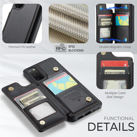 For Samsung Galaxy S20 FE / FE 5G / S20 Lite / S20 FE 2022 Phone Case CASEME C22 Leather Back Cover with RFID Blocking Card Slots