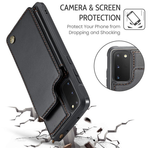 For Samsung Galaxy S20 FE / FE 5G / S20 Lite / S20 FE 2022 Phone Case CASEME C22 Leather Back Cover with RFID Blocking Card Slots