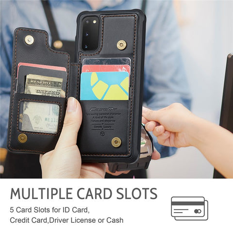 For Samsung Galaxy S20 FE / FE 5G / S20 Lite / S20 FE 2022 Phone Case CASEME C22 Leather Back Cover with RFID Blocking Card Slots