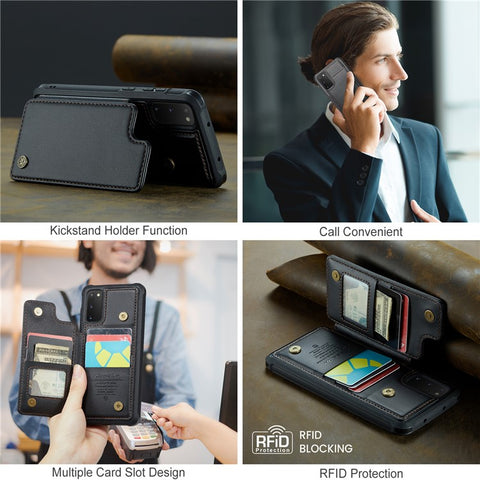 For Samsung Galaxy S20 FE / FE 5G / S20 Lite / S20 FE 2022 Phone Case CASEME C22 Leather Back Cover with RFID Blocking Card Slots