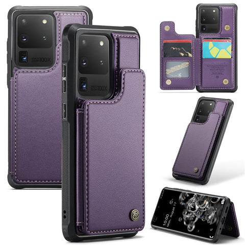 For Samsung Galaxy S20 Ultra Phone Case CASEME C22 Leather Back Cover with RFID Blocking Card Slots